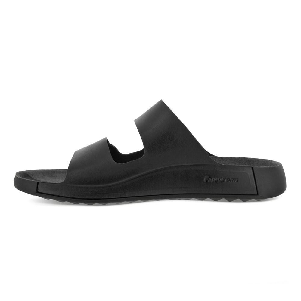 ECCO Mens Sandals Black - 2Nd Cozmo Flat - KGY-879632